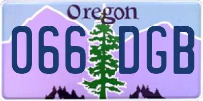 OR license plate 066DGB