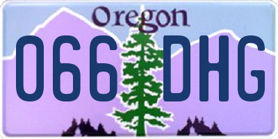 OR license plate 066DHG