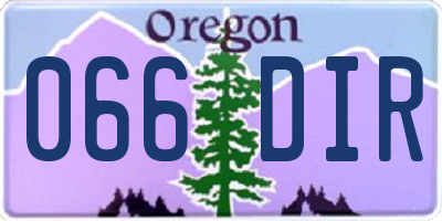 OR license plate 066DIR