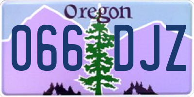 OR license plate 066DJZ