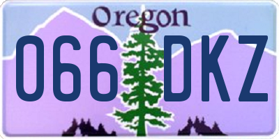 OR license plate 066DKZ