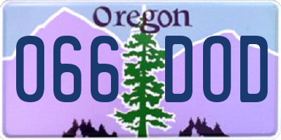 OR license plate 066DOD