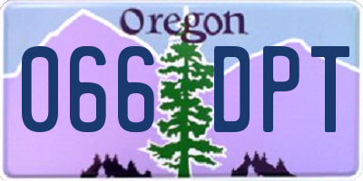 OR license plate 066DPT