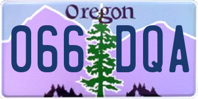 OR license plate 066DQA