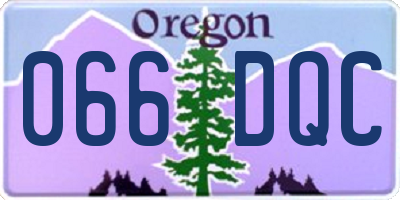 OR license plate 066DQC