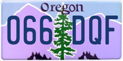 OR license plate 066DQF