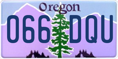 OR license plate 066DQU