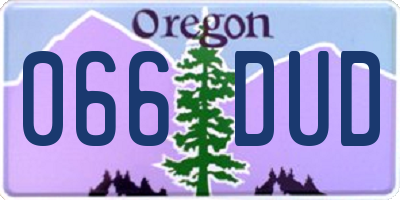 OR license plate 066DUD