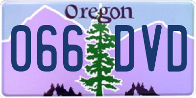 OR license plate 066DVD