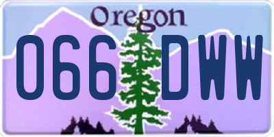 OR license plate 066DWW