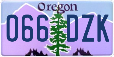 OR license plate 066DZK