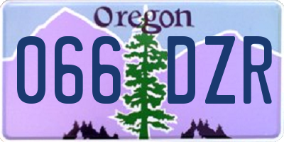 OR license plate 066DZR