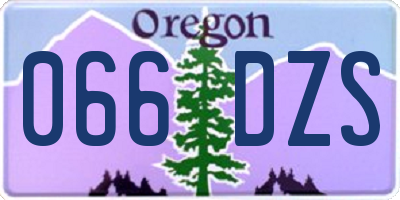 OR license plate 066DZS
