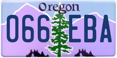 OR license plate 066EBA