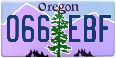 OR license plate 066EBF