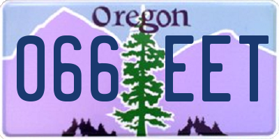 OR license plate 066EET