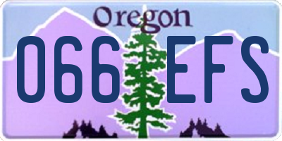 OR license plate 066EFS