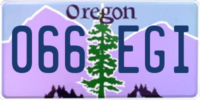OR license plate 066EGI