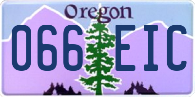 OR license plate 066EIC