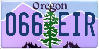 OR license plate 066EIR