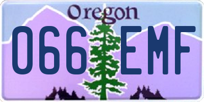 OR license plate 066EMF