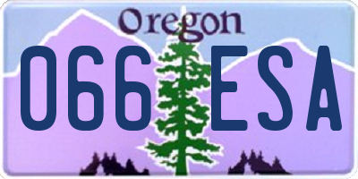 OR license plate 066ESA