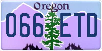 OR license plate 066ETD