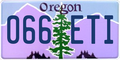 OR license plate 066ETI