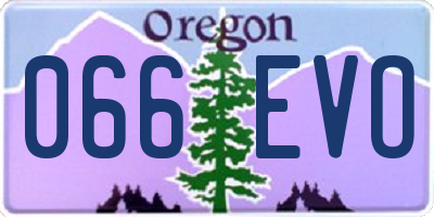 OR license plate 066EVO