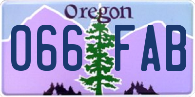 OR license plate 066FAB