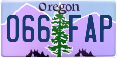 OR license plate 066FAP