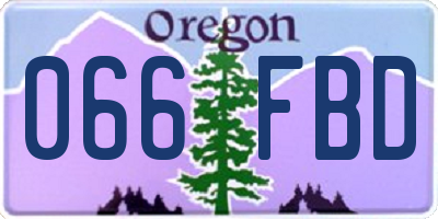 OR license plate 066FBD