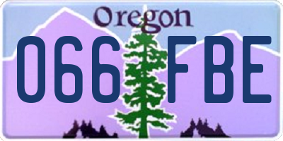 OR license plate 066FBE