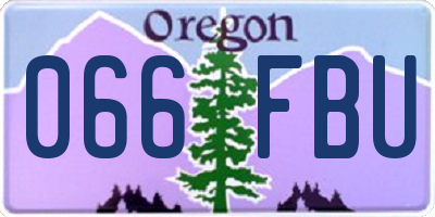OR license plate 066FBU
