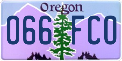 OR license plate 066FCO