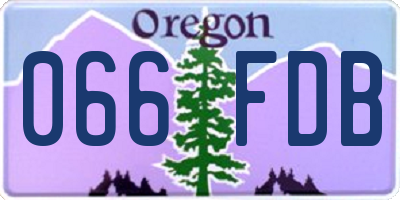 OR license plate 066FDB