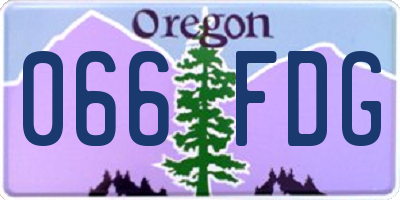 OR license plate 066FDG