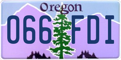 OR license plate 066FDI