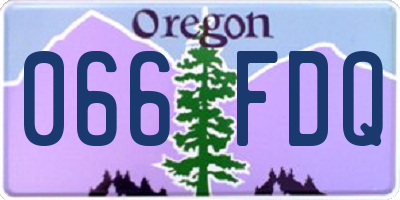 OR license plate 066FDQ