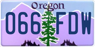 OR license plate 066FDW