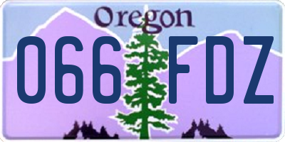 OR license plate 066FDZ