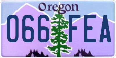 OR license plate 066FEA