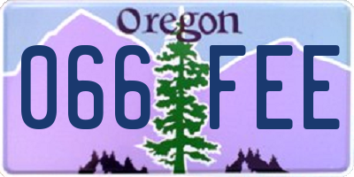 OR license plate 066FEE
