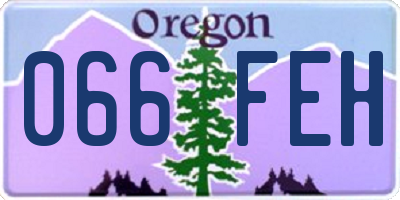 OR license plate 066FEH