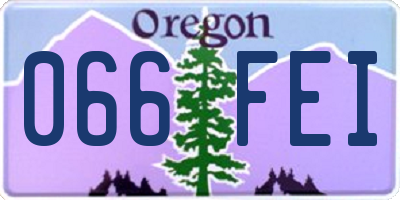 OR license plate 066FEI