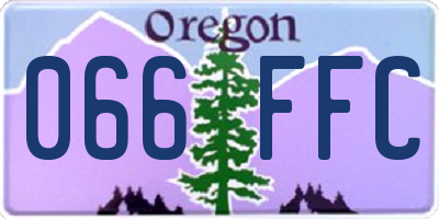 OR license plate 066FFC