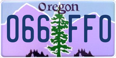 OR license plate 066FFO