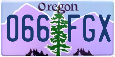 OR license plate 066FGX