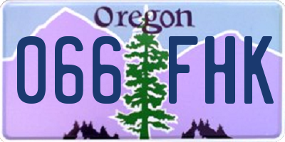 OR license plate 066FHK