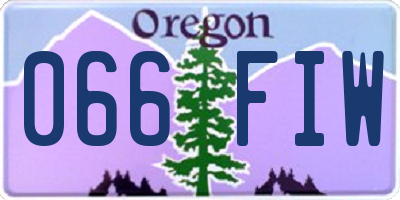 OR license plate 066FIW